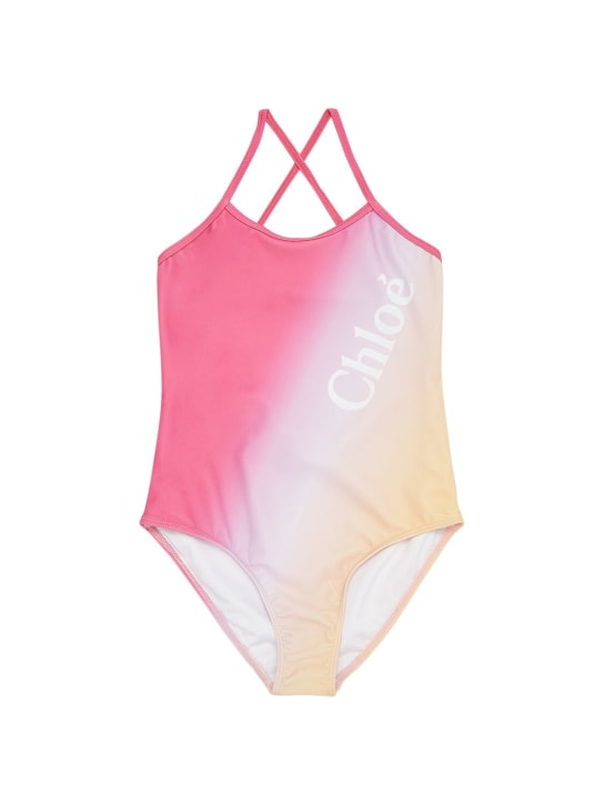 Chloé: Printed Lycra swimsuit - Renkli - kids-girls_0 | Luisa Via Roma