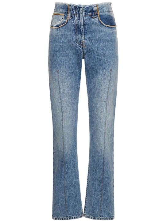 Jacquemus: Jeans rectos de denim - Denim Blue - women_0 | Luisa Via Roma