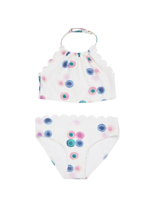 Chloé: Printed Lycra bikini set - Multicolor - kids-girls_0 | Luisa Via Roma