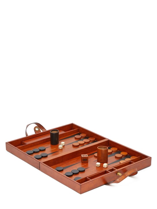 The Conran Shop: Jeu de backgammon en bois et cuir - Marron - ecraft_0 | Luisa Via Roma