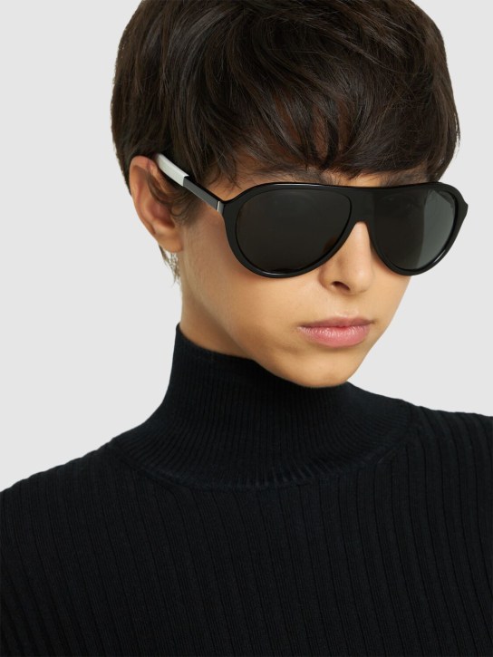 Moncler: Roque Pilot太阳镜 - 亮黑色 - women_2 | Luisa Via Roma