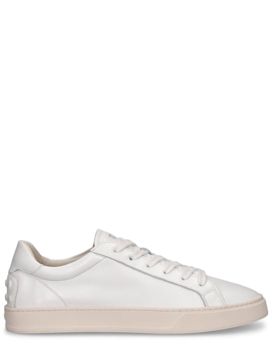 Tod's: Leather formal low top sneakers - White - men_0 | Luisa Via Roma