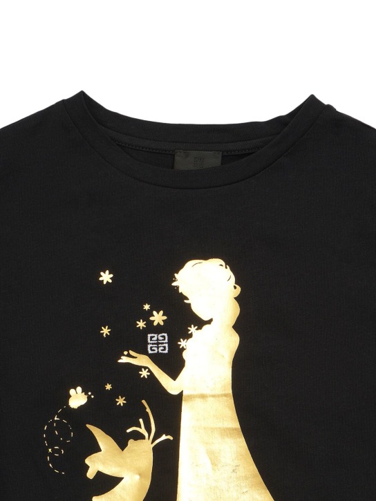 Givenchy: Camiseta de algodón jersey - Negro - kids-girls_1 | Luisa Via Roma