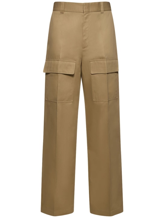 Gucci: Military cotton drill cargo pants - Cereal - men_0 | Luisa Via Roma