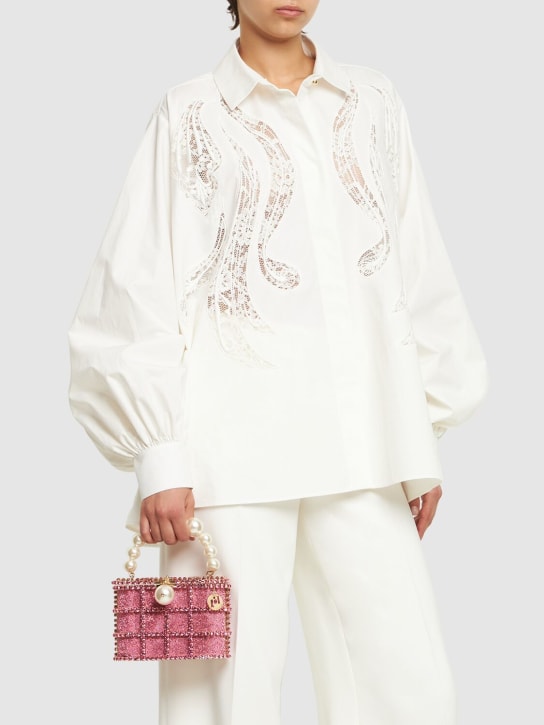 Rosantica: Holli Bling top handle bag w/crystals - Pink - women_1 | Luisa Via Roma