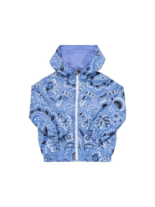 Etro: Bandana print nylon jacket - Blue - kids-boys_0 | Luisa Via Roma
