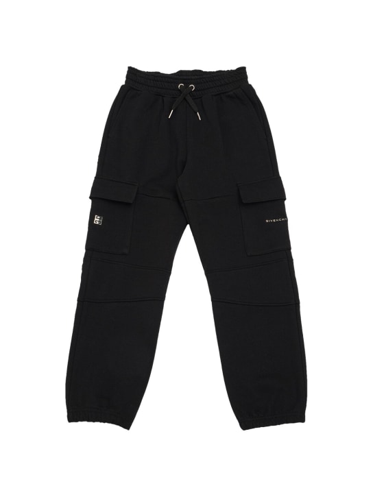 Givenchy: Cotton blend sweatpants - Siyah - kids-boys_0 | Luisa Via Roma