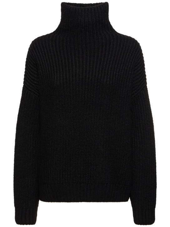 ANINE BING: Sydney wool blend sweater - Black - women_0 | Luisa Via Roma