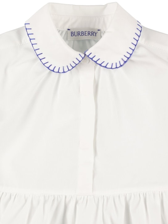 Burberry: Camisa de popelina de algodón - Blanco - kids-girls_1 | Luisa Via Roma