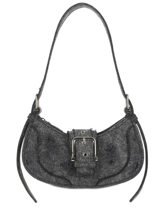 Osoi: Hobo Brocle leather shoulder bag - Grey Denim - women_0 | Luisa Via Roma