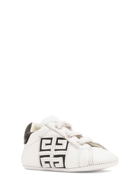 Givenchy: Faux leather slippers - White - kids-boys_1 | Luisa Via Roma