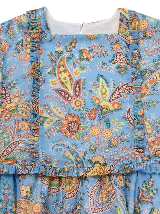 Etro: Printed cotton muslin dress - Blue/Multi - kids-girls_1 | Luisa Via Roma
