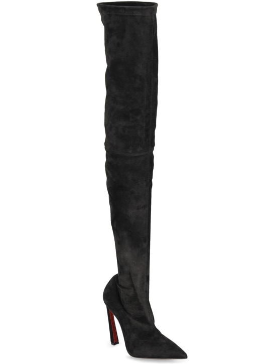 Christian Louboutin: LVR独家100毫米Condora靴子 - 黑色 - women_2 | Luisa Via Roma