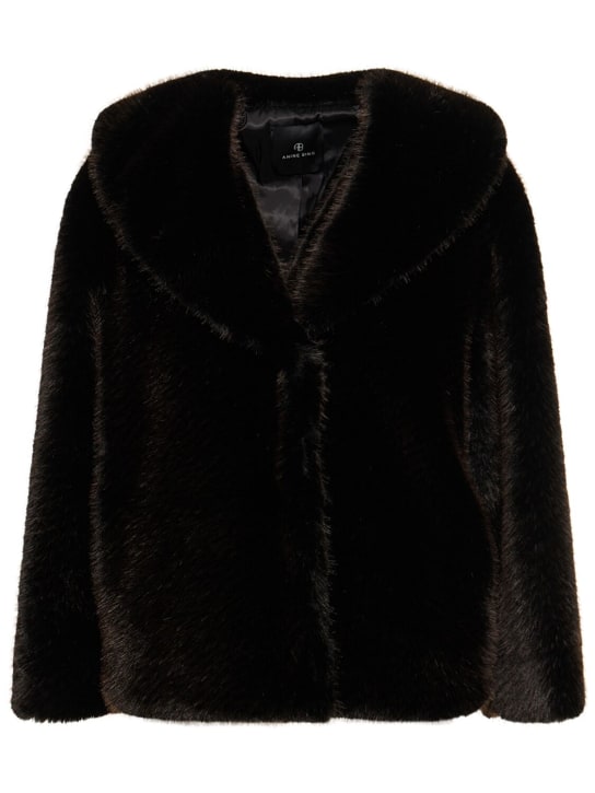 ANINE BING: Hilary faux fur jacket - Renkli - women_0 | Luisa Via Roma