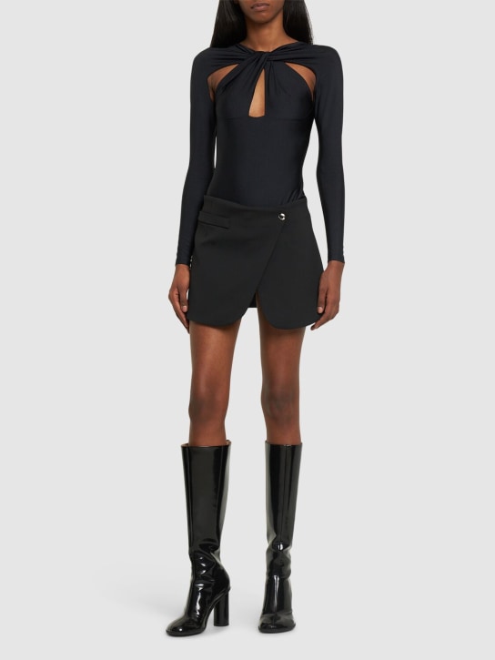Coperni: Tailored cady mini skirt - Black - women_1 | Luisa Via Roma
