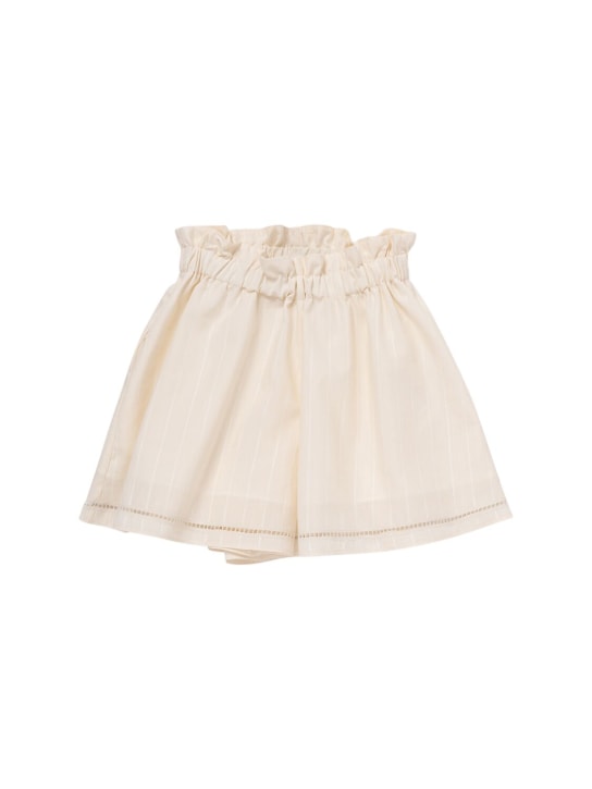 Etro: Shorts in cotone e lino - Avorio - kids-girls_0 | Luisa Via Roma