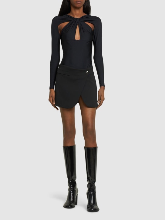 Coperni: Cut out stretch jersey bodysuit - Black - women_1 | Luisa Via Roma