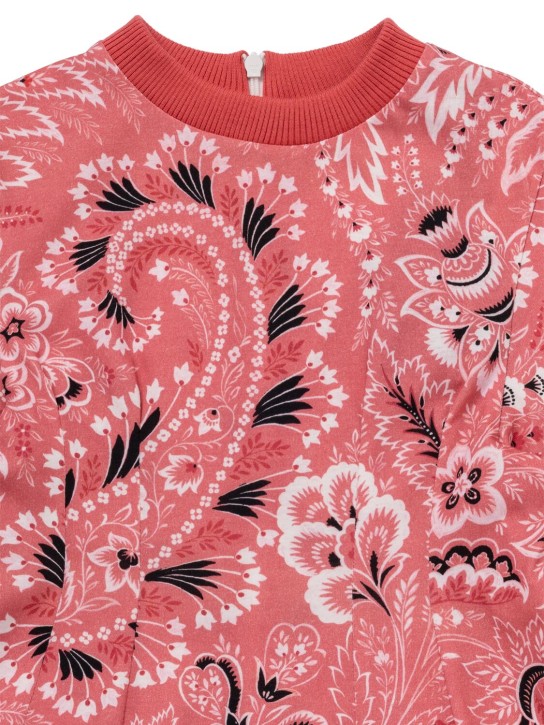 Etro: Printed cotton jersey dress - Fuchsia/Ivory - kids-girls_1 | Luisa Via Roma