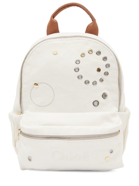Chloé: Cotton jersey backpack - kids-girls_0 | Luisa Via Roma