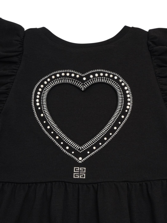 Givenchy: Vestido de algodón con cristales Swarovski - Negro - kids-girls_1 | Luisa Via Roma