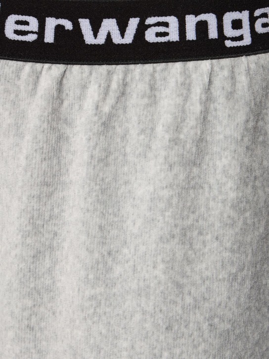 Alexander Wang: Stretch corduroy sweatpants w/ logo - Grey - women_3 | Luisa Via Roma