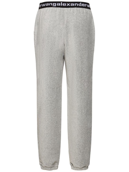 Alexander Wang: Stretch corduroy sweatpants w/ logo - Grey - women_4 | Luisa Via Roma