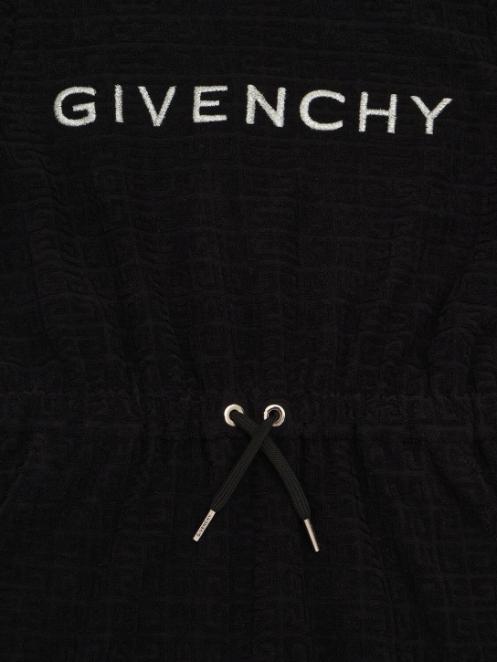 Givenchy: Cotton terry jacquard dress - Siyah - kids-girls_1 | Luisa Via Roma