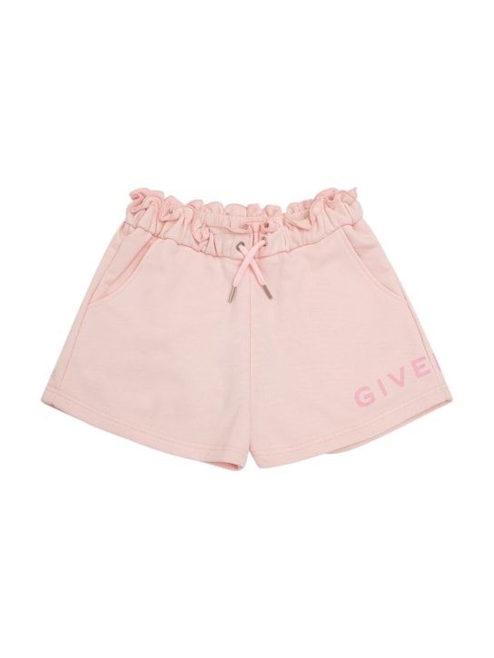 Givenchy: コットンブレンドショートパンツ - ピンク - kids-girls_0 | Luisa Via Roma