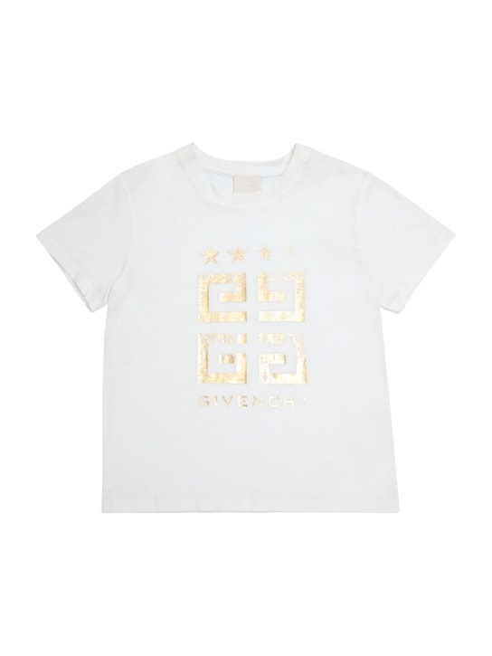 Givenchy: Cotton jersey t-shirt - Beyaz - kids-girls_0 | Luisa Via Roma
