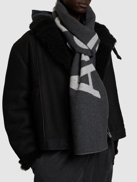Acne Studios: Acne logo wool scarf - men_1 | Luisa Via Roma
