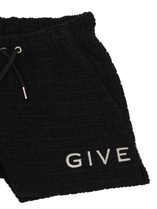 Givenchy: Terry jacquard shorts - Siyah - kids-girls_1 | Luisa Via Roma