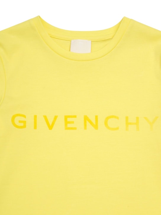 Givenchy: Robe en coton interlock - Jaune - kids-girls_1 | Luisa Via Roma