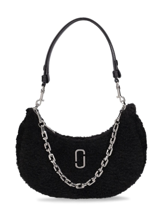 Marc Jacobs: The Small Curve faux fur shoulder bag - Siyah - women_0 | Luisa Via Roma