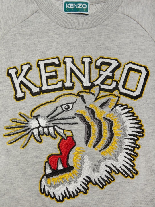 Kenzo Kids: Cotton crewneck sweatshirt - Grey - kids-girls_1 | Luisa Via Roma