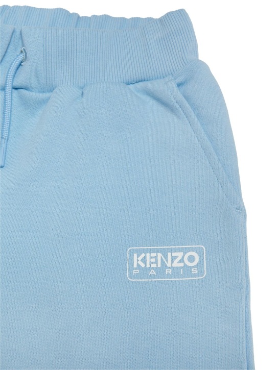 Kenzo Kids: Shorts deportivos de rizo de algodón - Azul Claro - kids-boys_1 | Luisa Via Roma