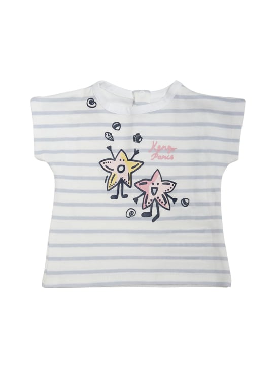 Kenzo Kids: Pelele de algodón con camiseta - Denim - kids-girls_1 | Luisa Via Roma