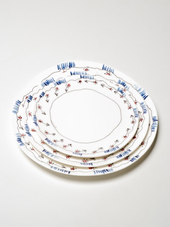 Marni By Serax: Set of 2 Anemone Milk dessert plates - Beyaz - ecraft_1 | Luisa Via Roma