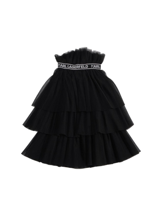 Karl Lagerfeld: Multi-layered tulle midi skirt - Siyah - kids-girls_0 | Luisa Via Roma