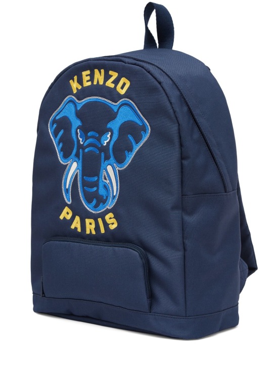 Kenzo Kids: Embroidered logo canvas backpack - Multicolor - kids-girls_1 | Luisa Via Roma