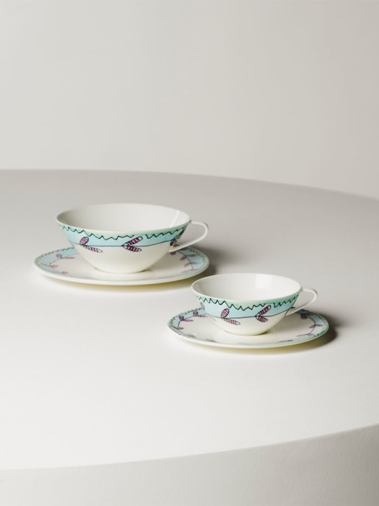 Marni By Serax: Set of 2 Blossom Milk teacups & saucers - White - ecraft_1 | Luisa Via Roma