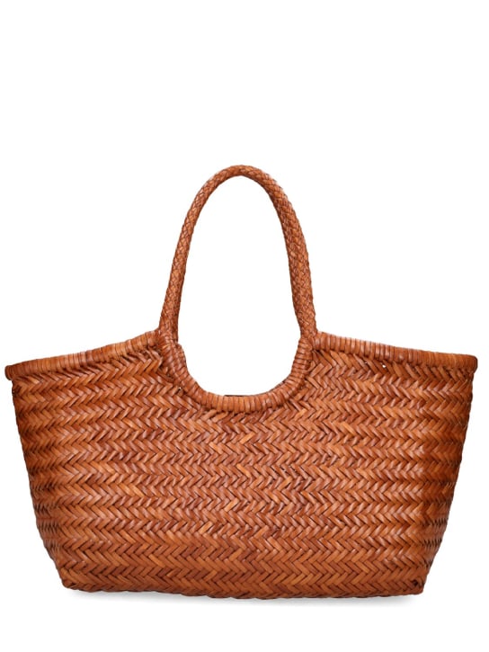 Dragon Diffusion: Big Nantucket woven leather basket bag - British Tan - women_0 | Luisa Via Roma