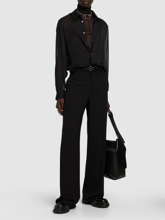 Ann Demeulemeester: Benard silk chiffon shirt - Black - men_1 | Luisa Via Roma