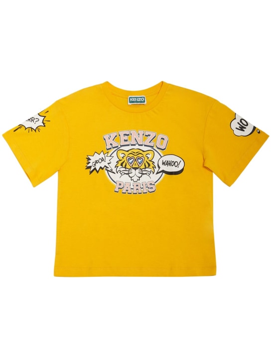 Kenzo Kids: Cotton jersey t-shirt - Sarı - kids-girls_0 | Luisa Via Roma
