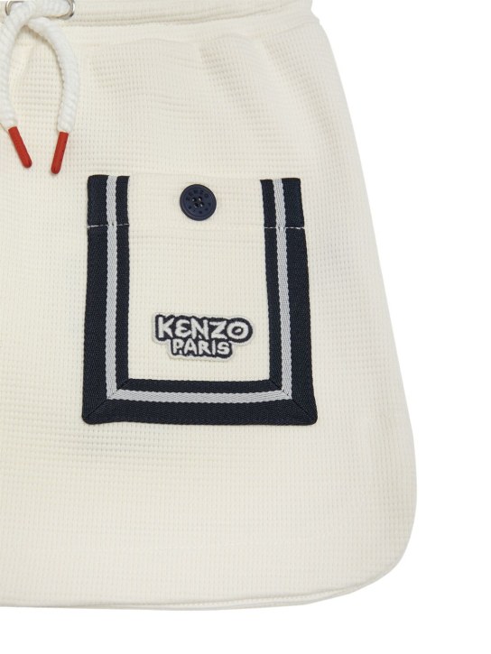 Kenzo Kids: Falda de algodón jersey con bolsillo - Off-White - kids-girls_1 | Luisa Via Roma