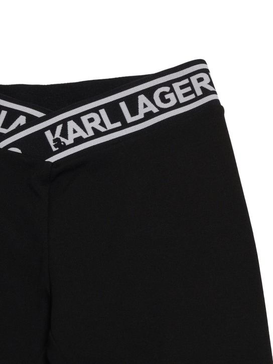 Karl Lagerfeld: Viscose blend leggings - Siyah - kids-girls_1 | Luisa Via Roma