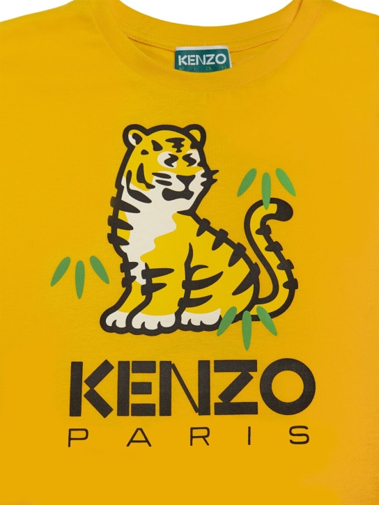 Kenzo Kids: T-shirt en jersey de coton biologique - Jaune - kids-girls_1 | Luisa Via Roma