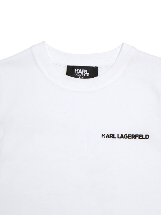 Karl Lagerfeld: 棉质平纹针织T恤 - 白色 - kids-boys_1 | Luisa Via Roma