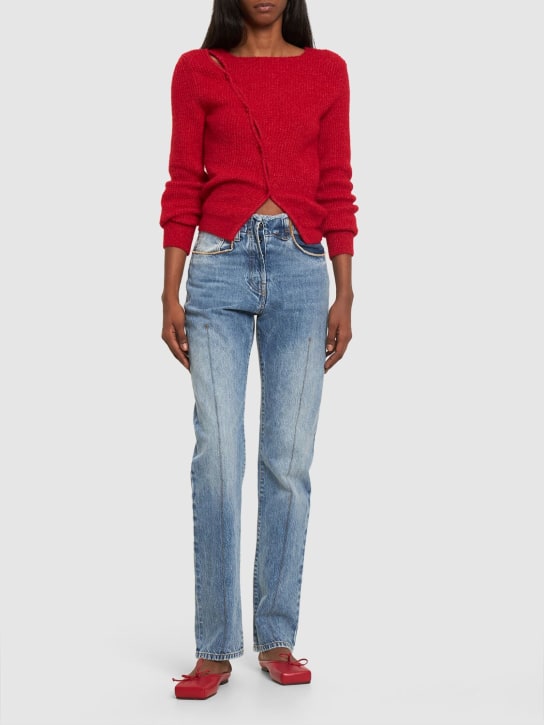 Jacquemus: Jeans rectos de denim - Denim Blue - women_1 | Luisa Via Roma