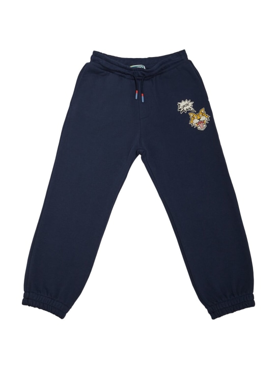 Kenzo Kids: Pantalones de felpa de algodón - Azul Marino - kids-boys_0 | Luisa Via Roma