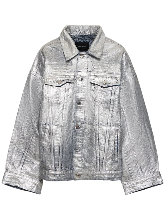 Marc Jacobs: Monogram Big Trucket jacket - Gümüş - women_0 | Luisa Via Roma